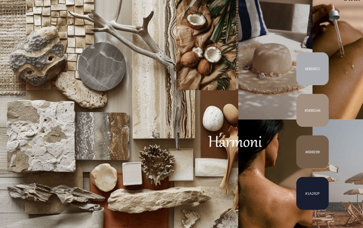 Moodboard Harmoni med färgkoder i BONI